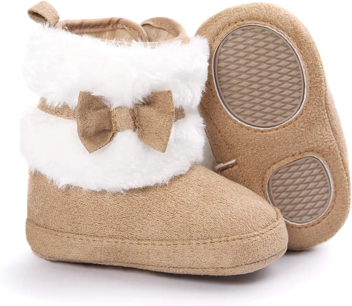 LIVEBOX Prewalker Toddler Boots Premium Soft Anti-Slip Sole Warm Winter Boots for Infant Baby Girls