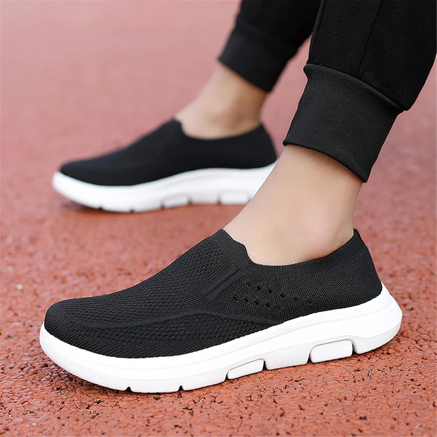 LLTMALL Women's Men's Slip on Knit Driving Loafers Sneakers Breathable Mesh Work Walking Shoes