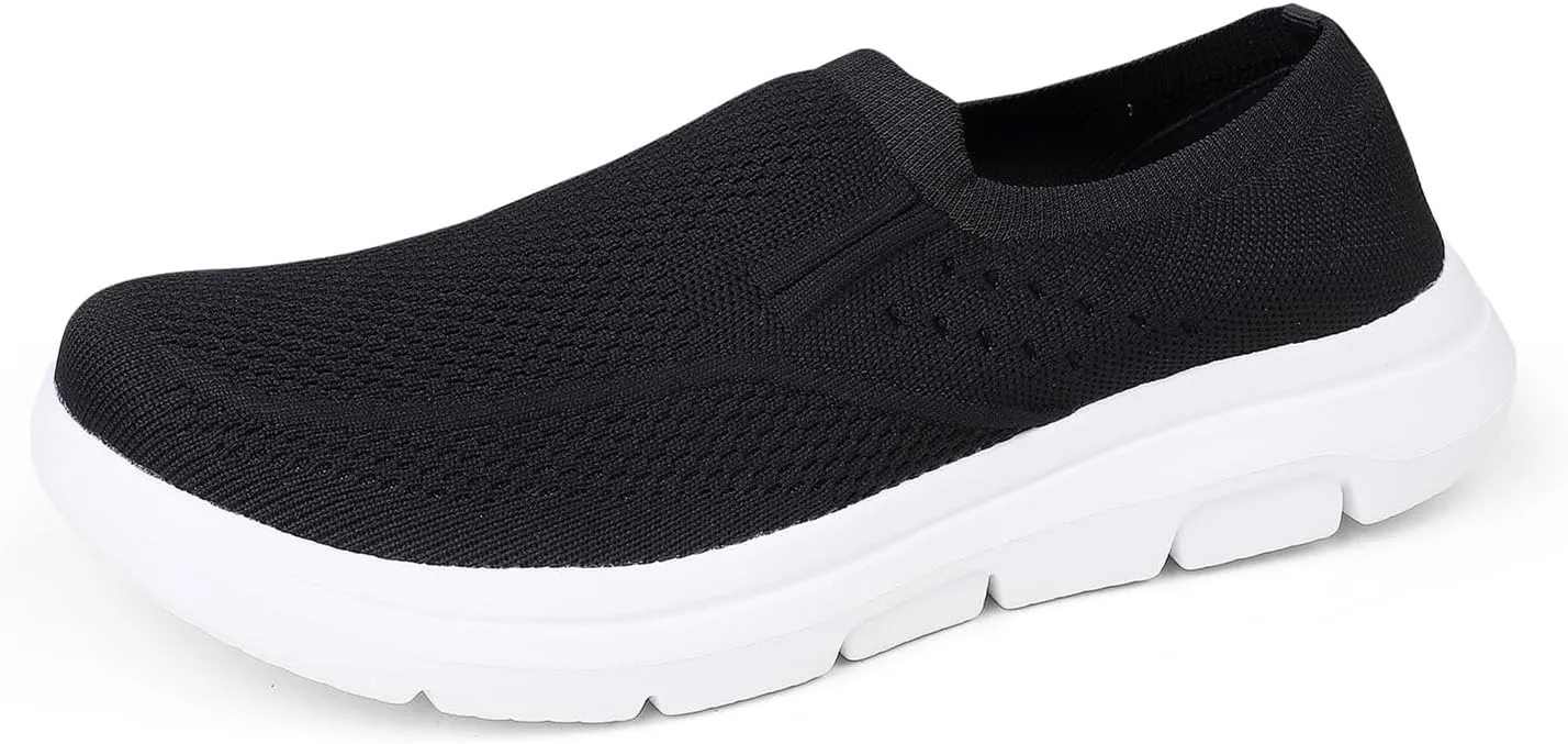 LLTMALL Women's Men's Slip on Knit Driving Loafers Sneakers Breathable Mesh Work Walking Shoes