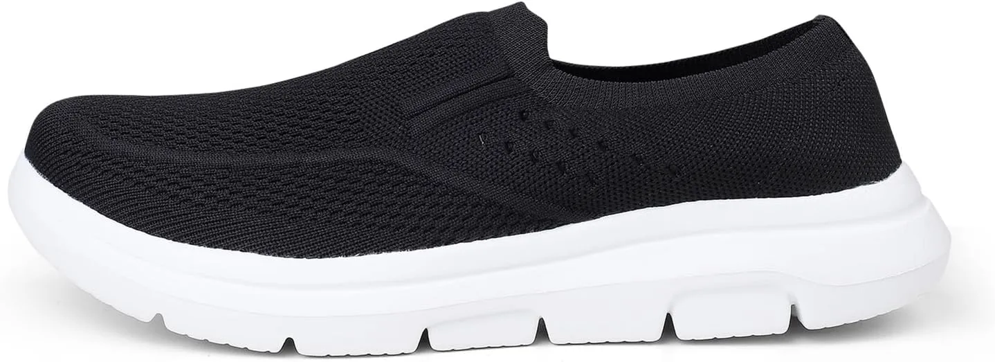 LLTMALL Women's Men's Slip on Knit Driving Loafers Sneakers Breathable Mesh Work Walking Shoes