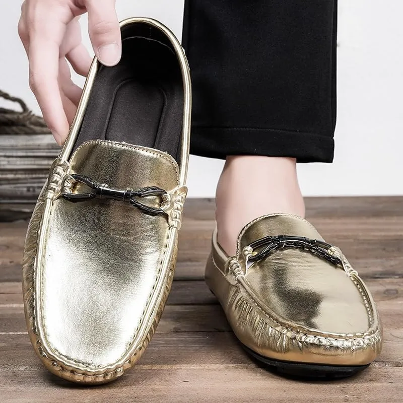 Loafers for Men Round Toe Faux Leather Driving Style Loafer Flexible Lightweight Slip Resistant Casual Slip-on