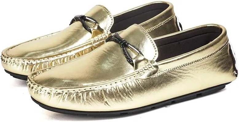 Loafers for Men Round Toe Faux Leather Driving Style Loafer Flexible Lightweight Slip Resistant Casual Slip-on