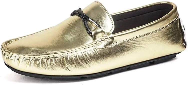 Loafers for Men Round Toe Faux Leather Driving Style Loafer Flexible Lightweight Slip Resistant Casual Slip-on