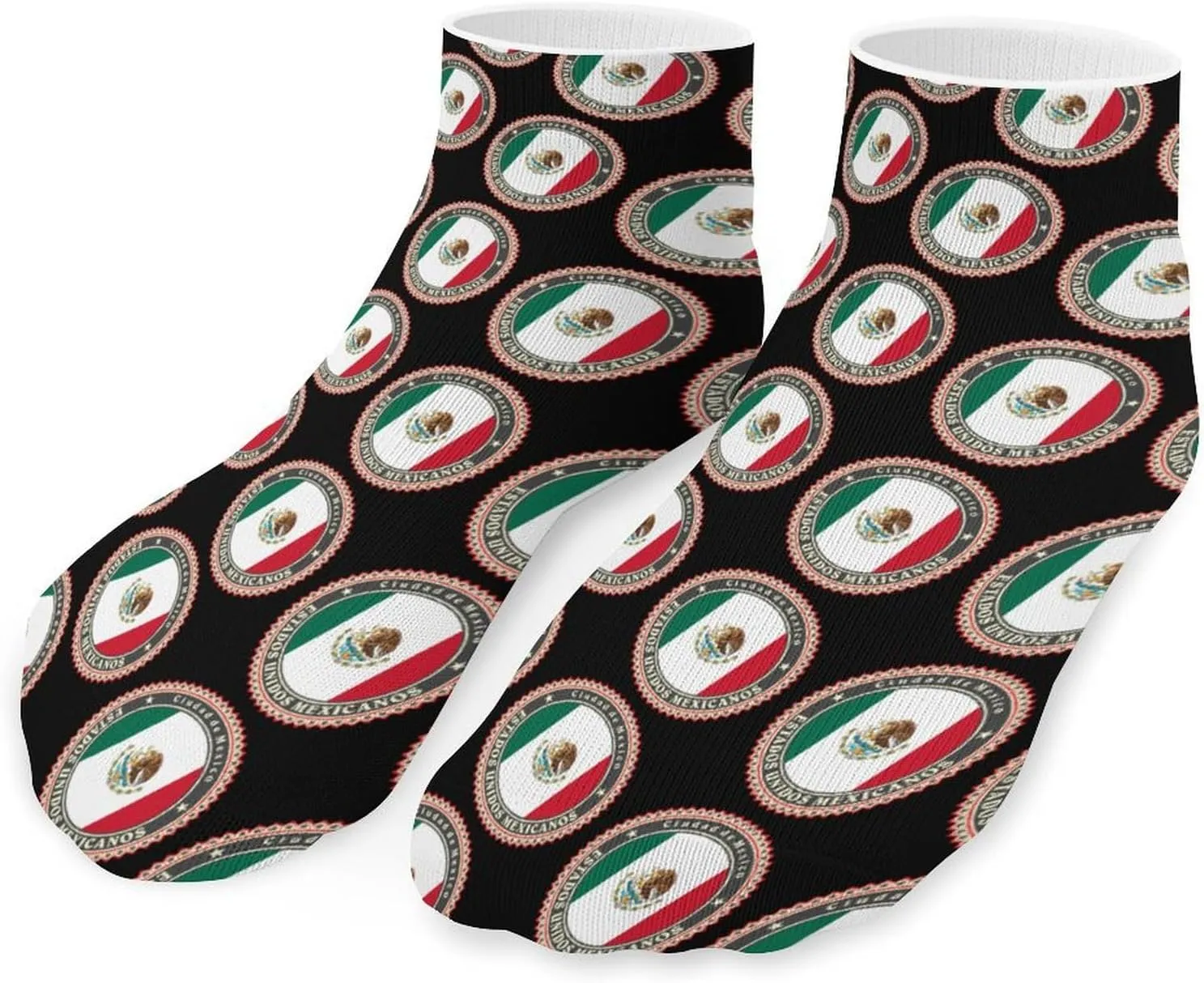 Logo of Mexico Flag Low Cut Ankle Socks Casual Liner Sock Pack Non Slip Invisible For Men Women