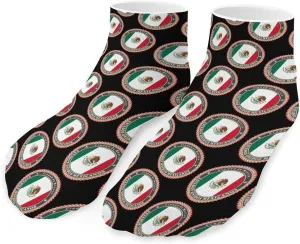 Logo of Mexico Flag Low Cut Ankle Socks Casual Liner Sock Pack Non Slip Invisible For Men Women
