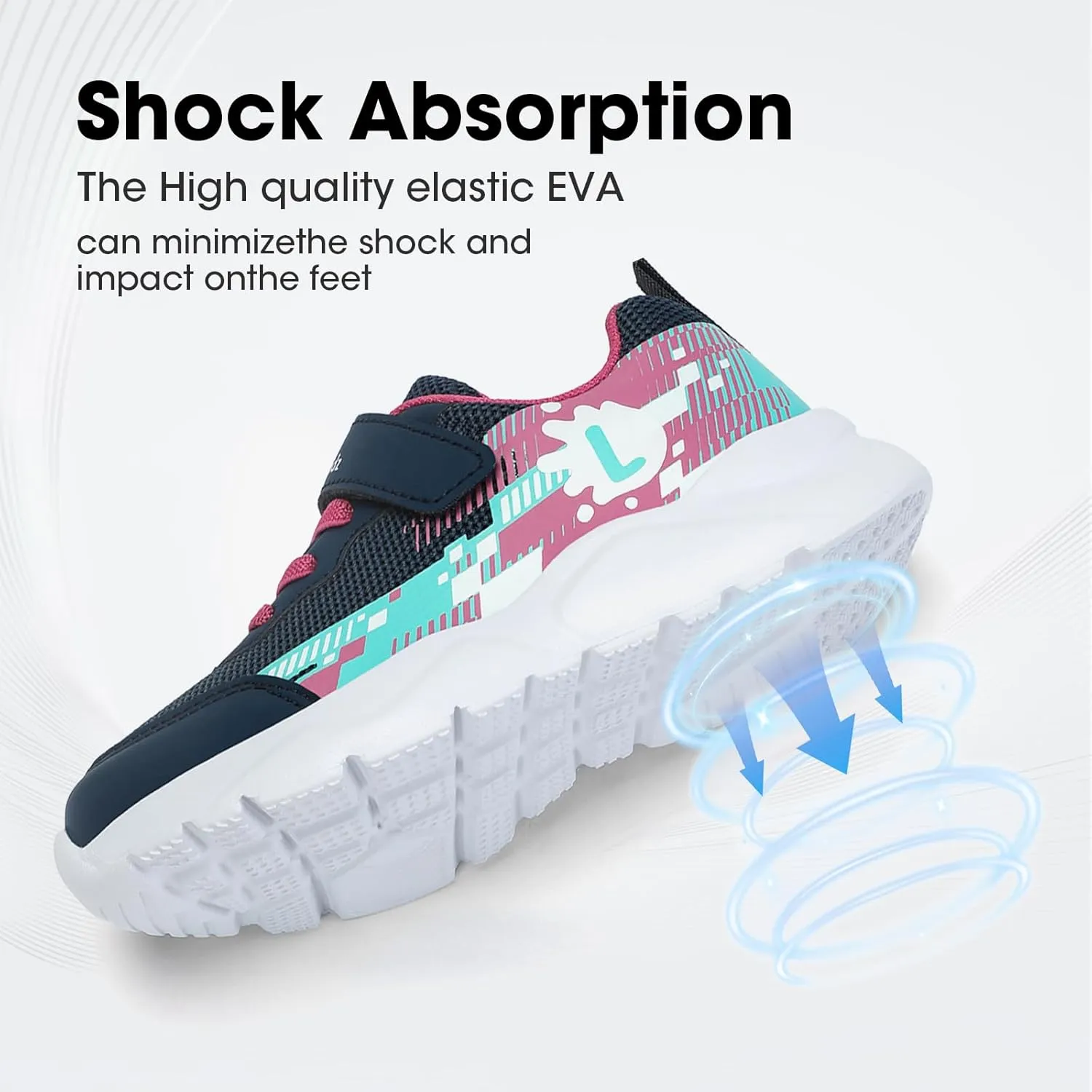 LOLLi kidz Boys Girls Shoes Kids Sneakers Athletic Tennis Shoes Lightweight Breathable Running Shoes