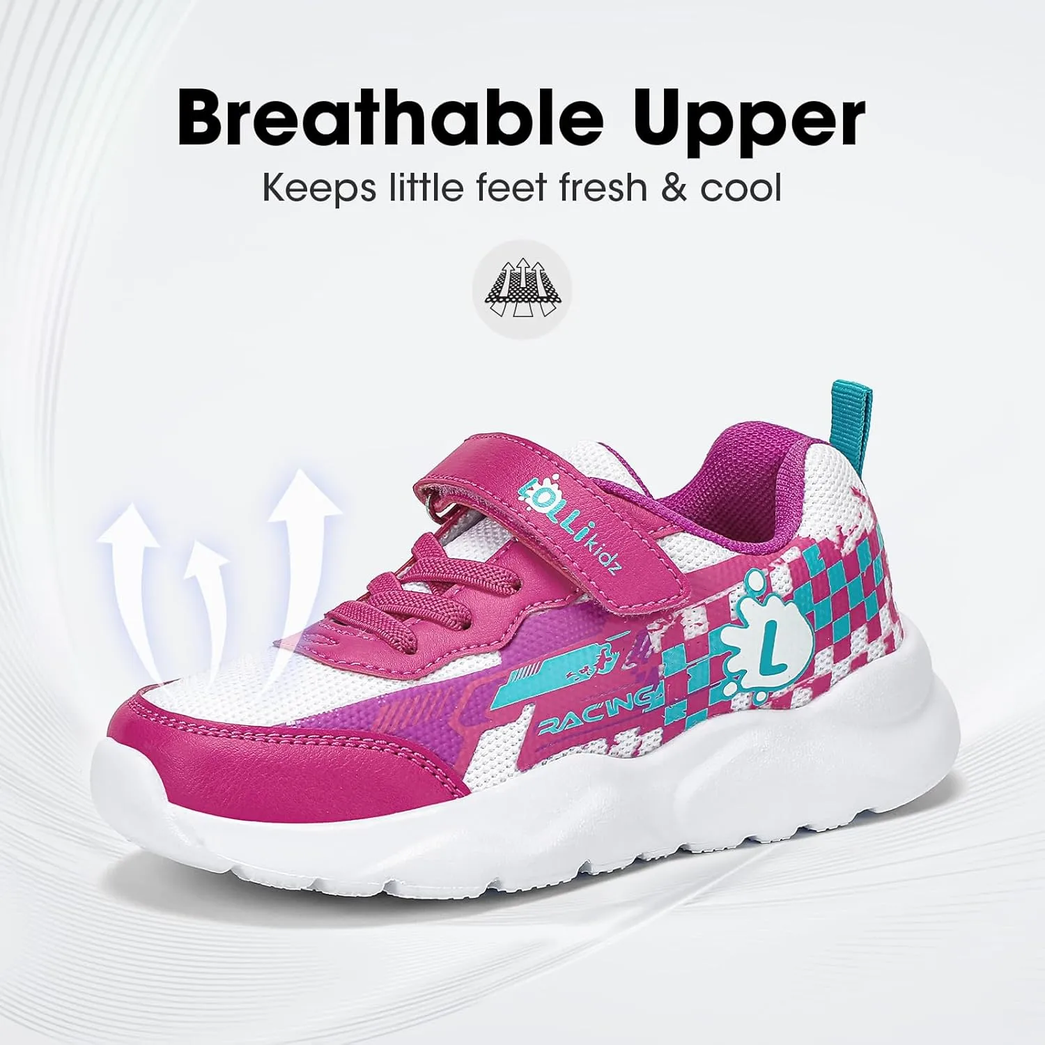 LOLLi kidz Boys Girls Shoes Kids Sneakers Athletic Tennis Shoes Lightweight Breathable Running Shoes
