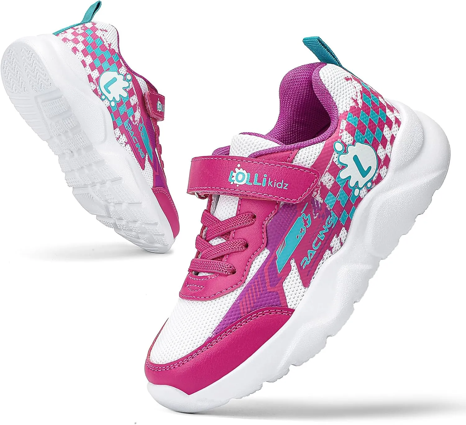 LOLLi kidz Boys Girls Shoes Kids Sneakers Athletic Tennis Shoes Lightweight Breathable Running Shoes