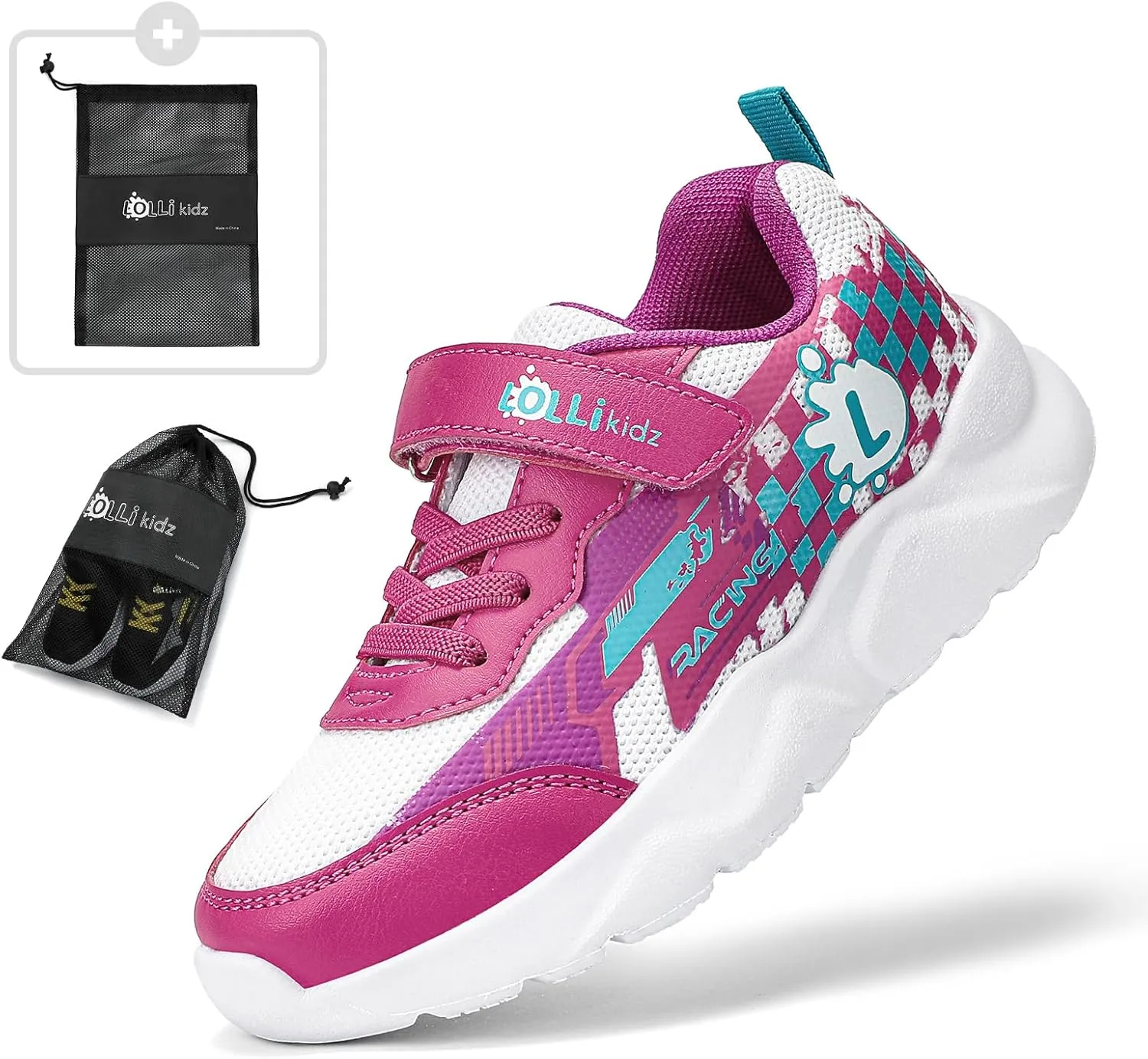 LOLLi kidz Boys Girls Shoes Kids Sneakers Athletic Tennis Shoes Lightweight Breathable Running Shoes
