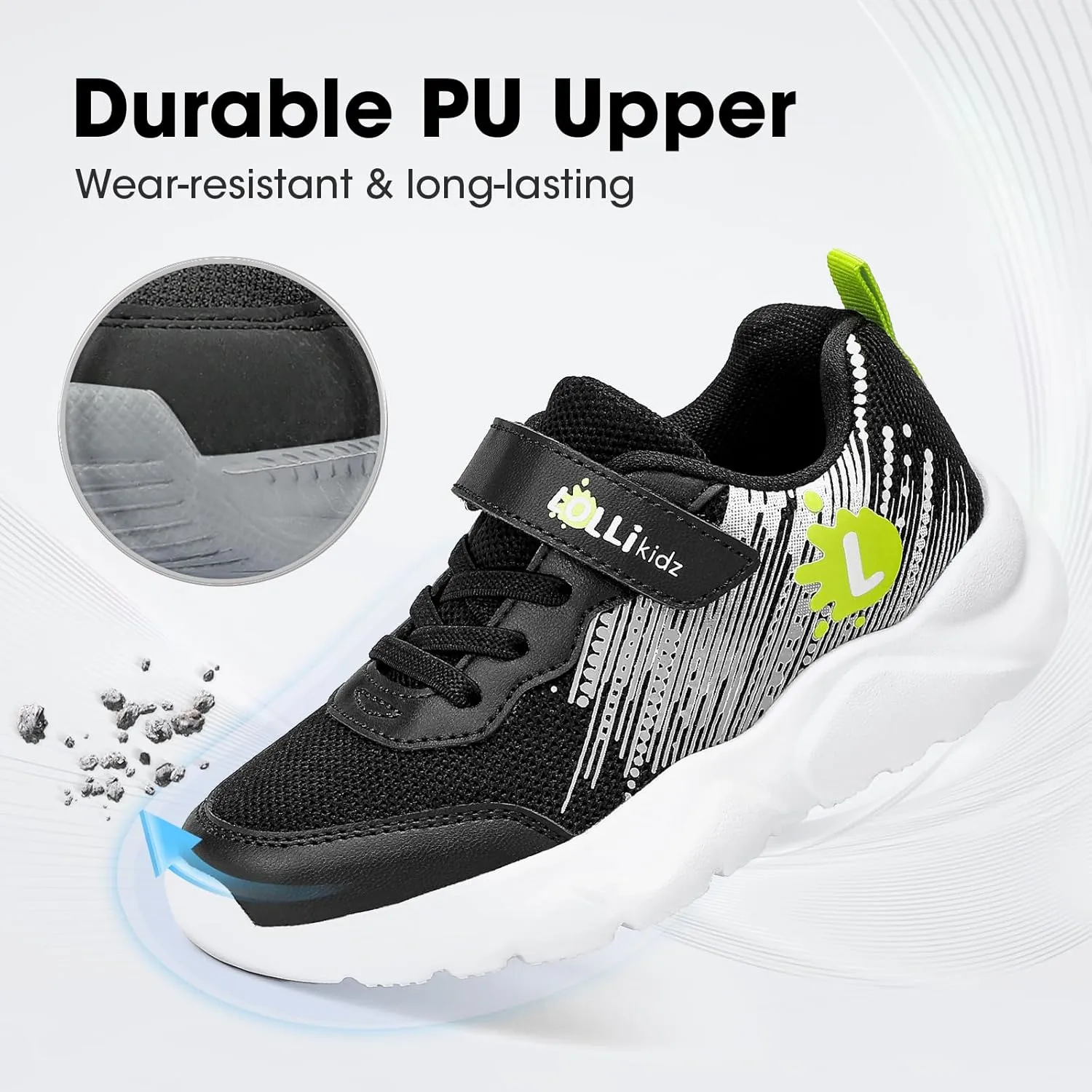 LOLLi kidz Boys Girls Shoes Kids Sneakers Athletic Tennis Shoes Lightweight Breathable Running Shoes
