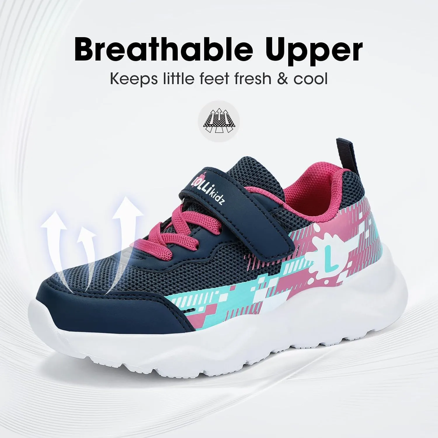 LOLLi kidz Boys Girls Shoes Kids Sneakers Athletic Tennis Shoes Lightweight Breathable Running Shoes