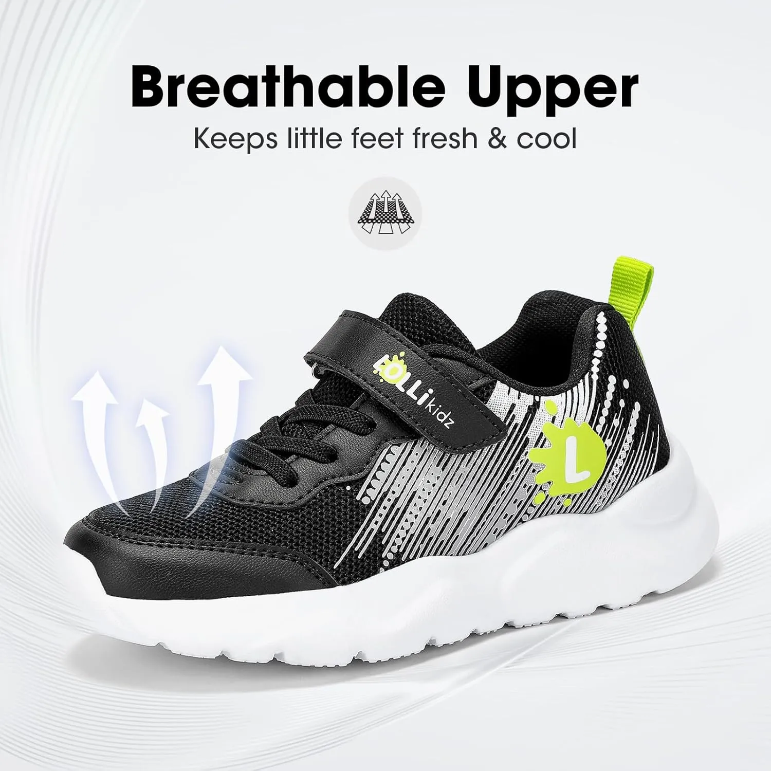 LOLLi kidz Boys Girls Shoes Kids Sneakers Athletic Tennis Shoes Lightweight Breathable Running Shoes