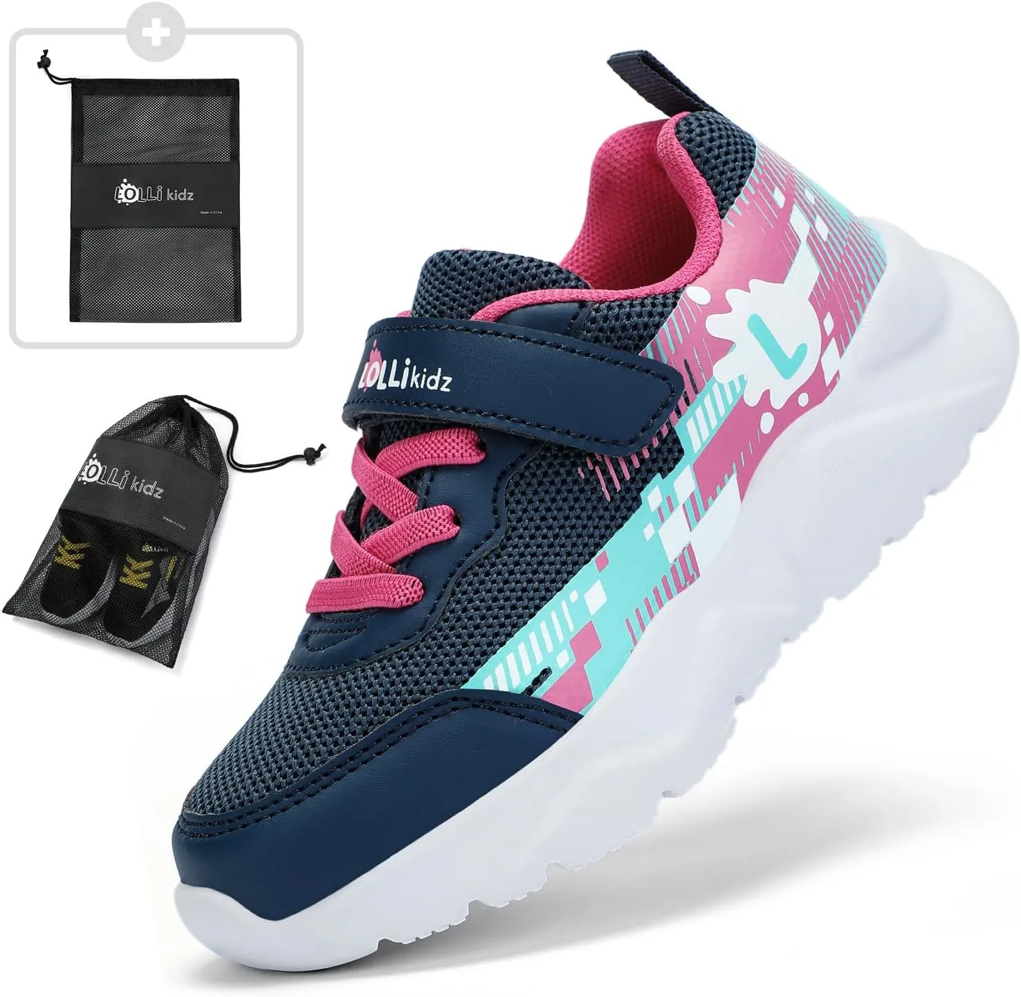 LOLLi kidz Boys Girls Shoes Kids Sneakers Athletic Tennis Shoes Lightweight Breathable Running Shoes