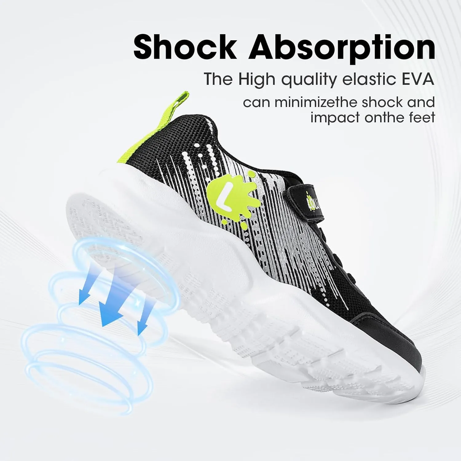 LOLLi kidz Boys Girls Shoes Kids Sneakers Athletic Tennis Shoes Lightweight Breathable Running Shoes