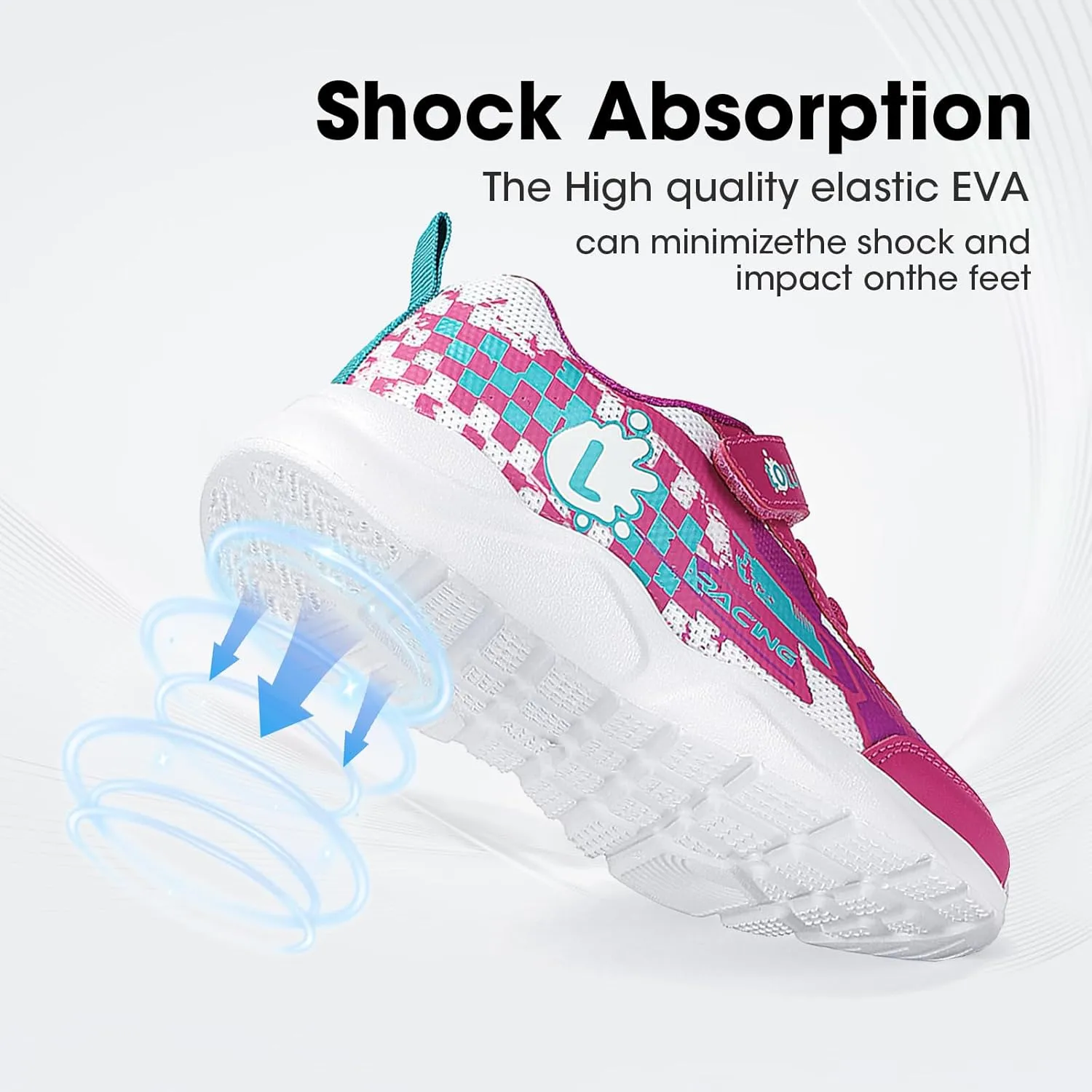 LOLLi kidz Boys Girls Shoes Kids Sneakers Athletic Tennis Shoes Lightweight Breathable Running Shoes