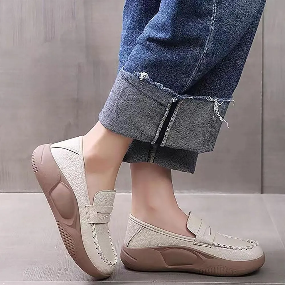 LOSD Lurebest Shoes for Women, Lurebest Orthopedic Walking Shoes for Women, Soft-Soled Pure Cowhide Corrective Loafers