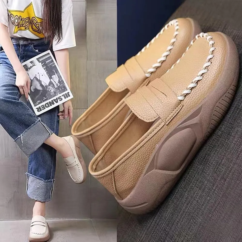 LOSD Lurebest Shoes for Women, Lurebest Orthopedic Walking Shoes for Women, Soft-Soled Pure Cowhide Corrective Loafers