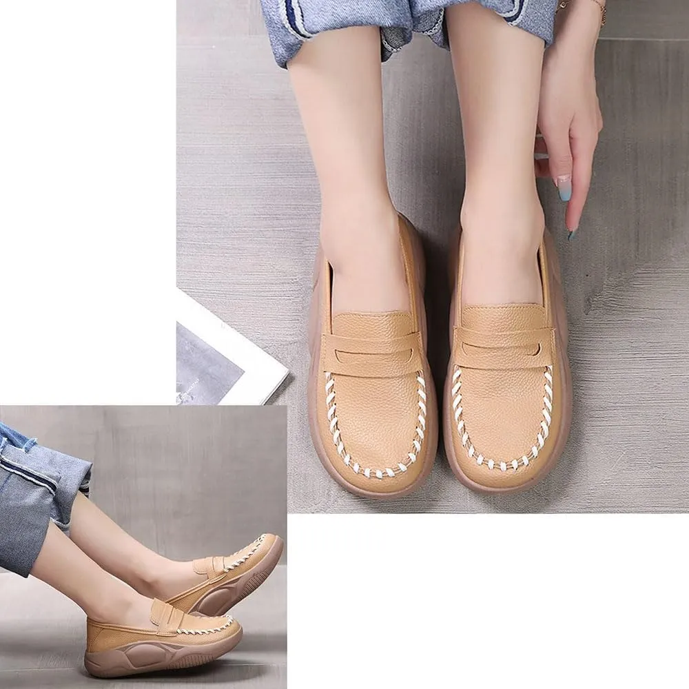 LOSD Lurebest Shoes for Women, Lurebest Orthopedic Walking Shoes for Women, Soft-Soled Pure Cowhide Corrective Loafers