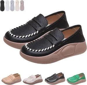 LOSD Lurebest Shoes for Women, Lurebest Orthopedic Walking Shoes for Women, Soft-Soled Pure Cowhide Corrective Loafers