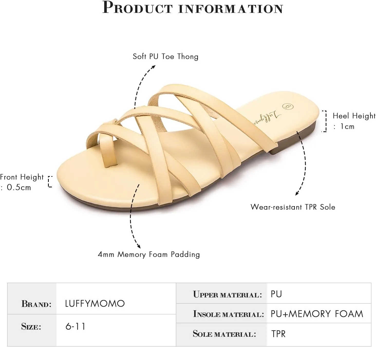 Luffymomo Women's Elastic Strap Flat Sandals Casual Summer Open Toe Sandal