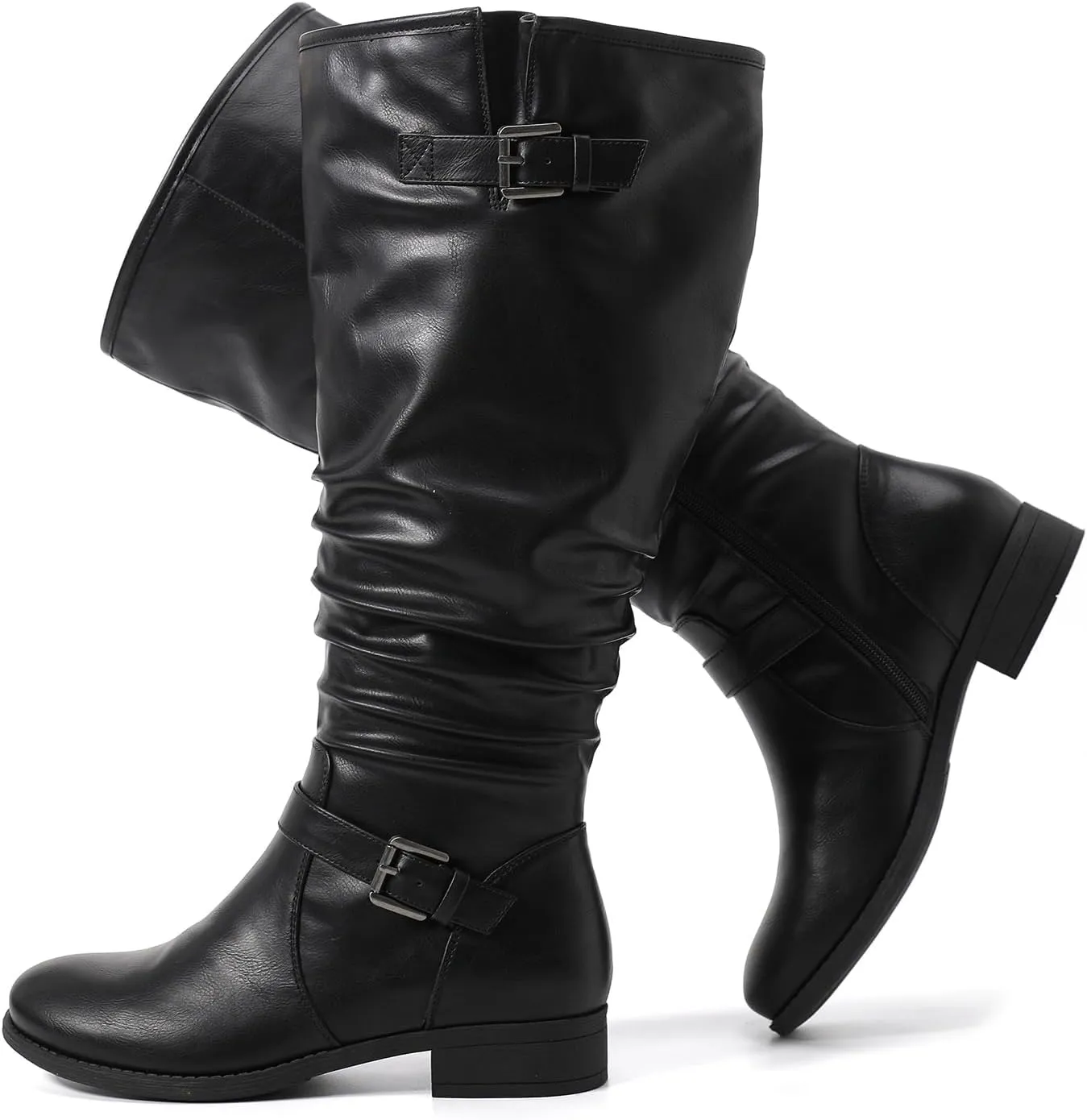 Luoika Women's Extra Wide Calf Knee High Boots, Plus Size Slouchy Knee-High Boots.