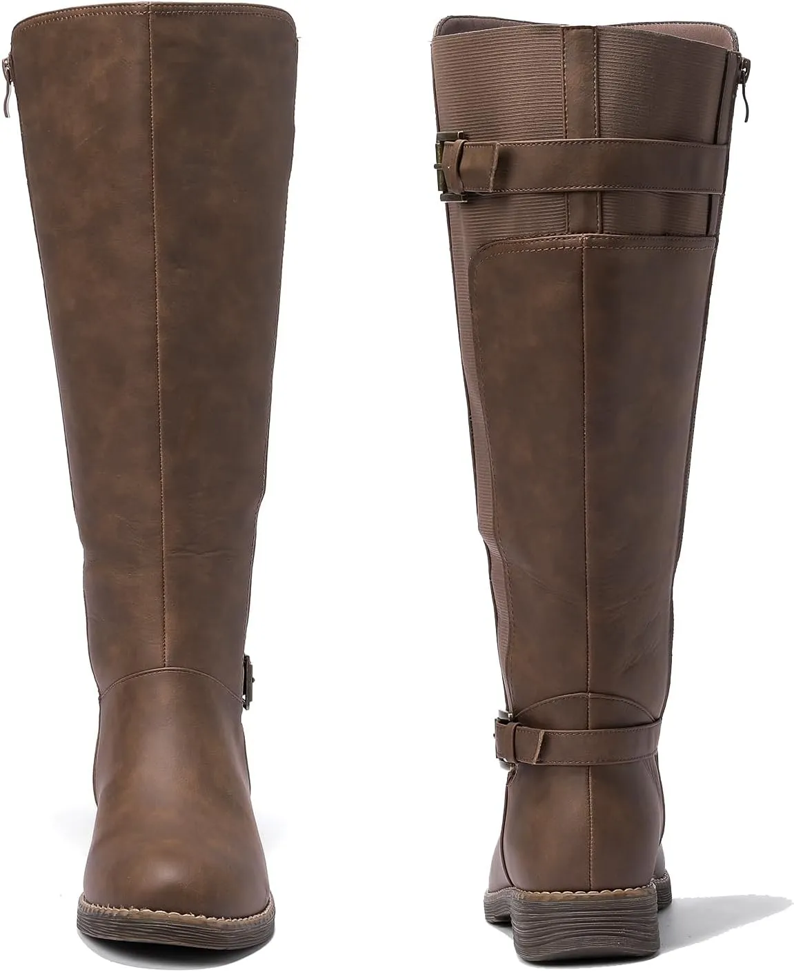 Luoika Women's Extra Wide Calf Knee High Boots, Plus Size Wide Width Knee-High Boots Winter Fall Low Heel Ridding Boots.