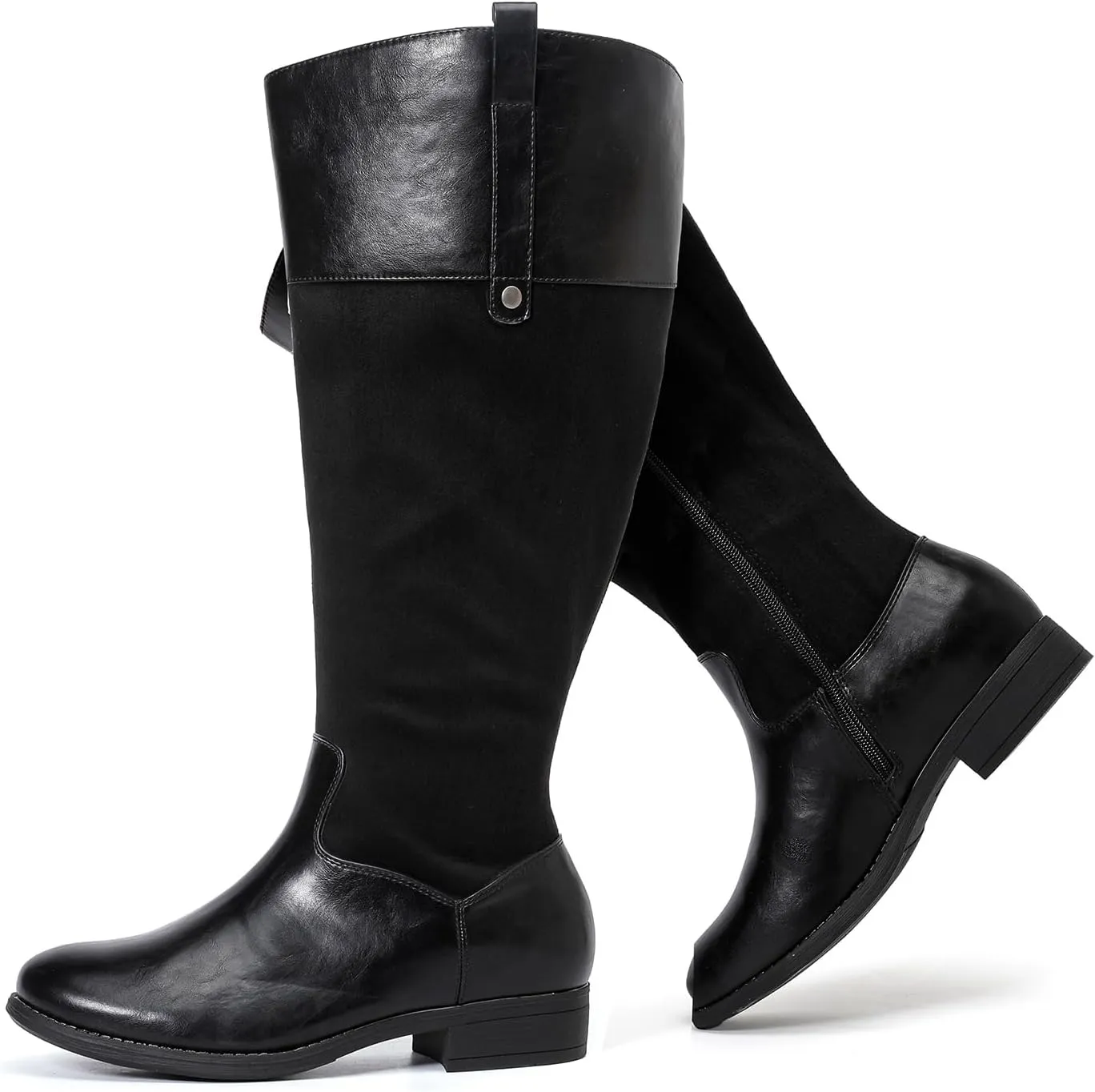 Luoika Women's Extra Wide Calf Knee High Boots, Plus Size Wide Width Knee-High Boots Winter Fall Low Heel Ridding Boots.