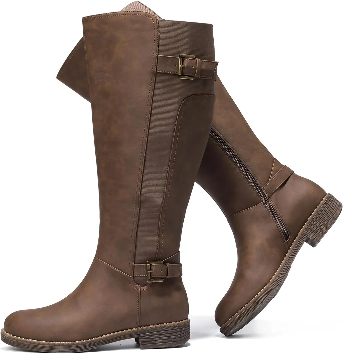 Luoika Women's Extra Wide Calf Knee High Boots, Plus Size Wide Width Knee-High Boots Winter Fall Low Heel Ridding Boots.