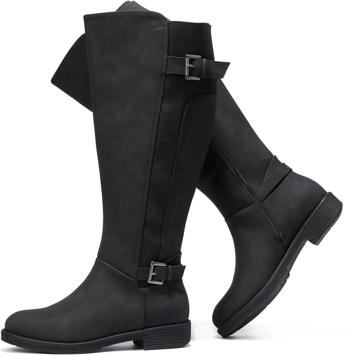 Luoika Women's Extra Wide Calf Knee High Boots, Plus Size Wide Width Knee-High Boots Winter Fall Low Heel Ridding Boots.