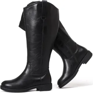 Luoika Women's Extra Wide Calf Knee High Boots, Western Cowyboy Cowgirl Knee-High Boots Plus Size Wide Width Low Heel Winter Fall Boots.