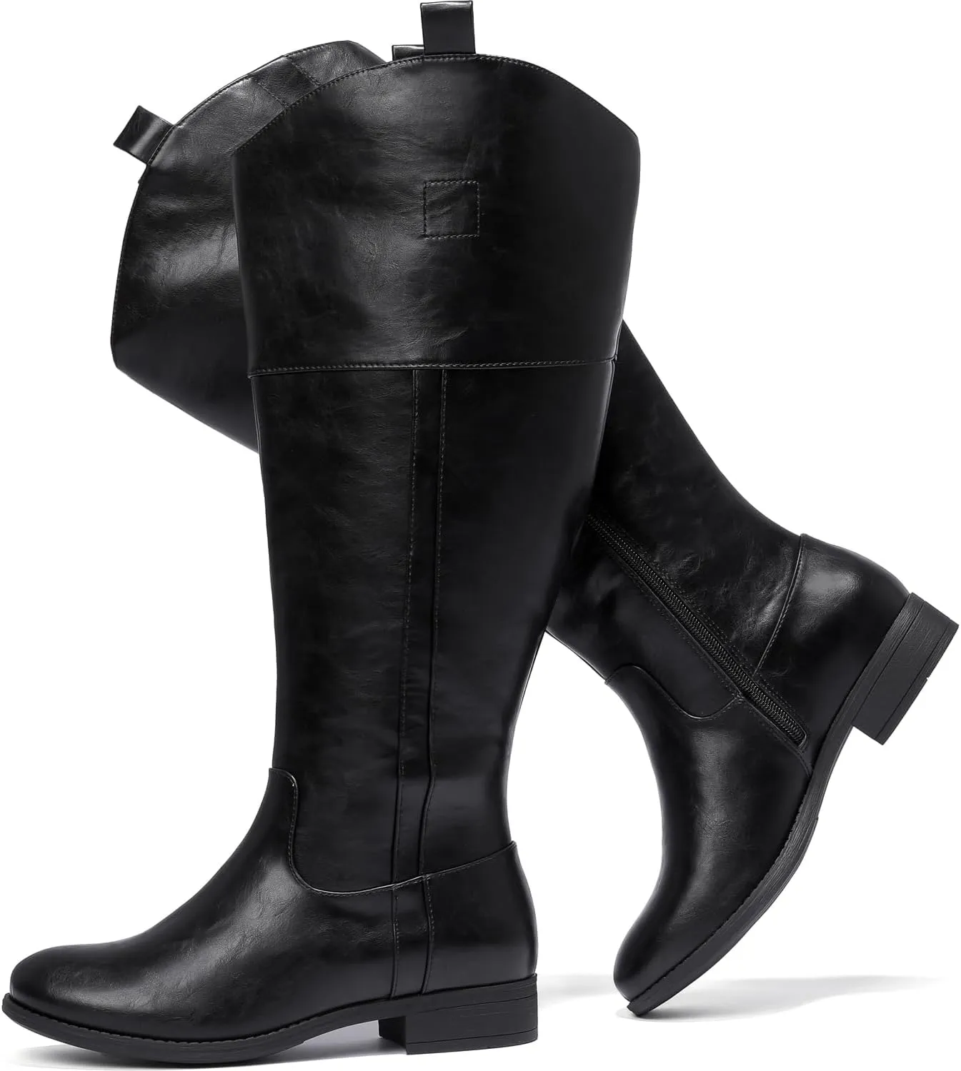 Luoika Women's Extra Wide Calf Knee High Boots, Western Cowyboy Cowgirl Knee-High Boots Plus Size Wide Width Low Heel Winter Fall Boots.