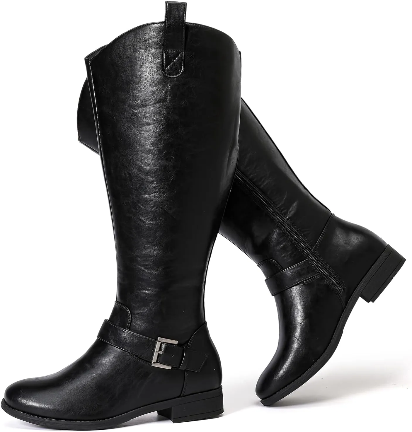 Luoika Women's Extra Wide Calf Knee High Boots, Western Cowyboy Cowgirl Knee-High Boots Plus Size Wide Width Low Heel Winter Fall Boots.