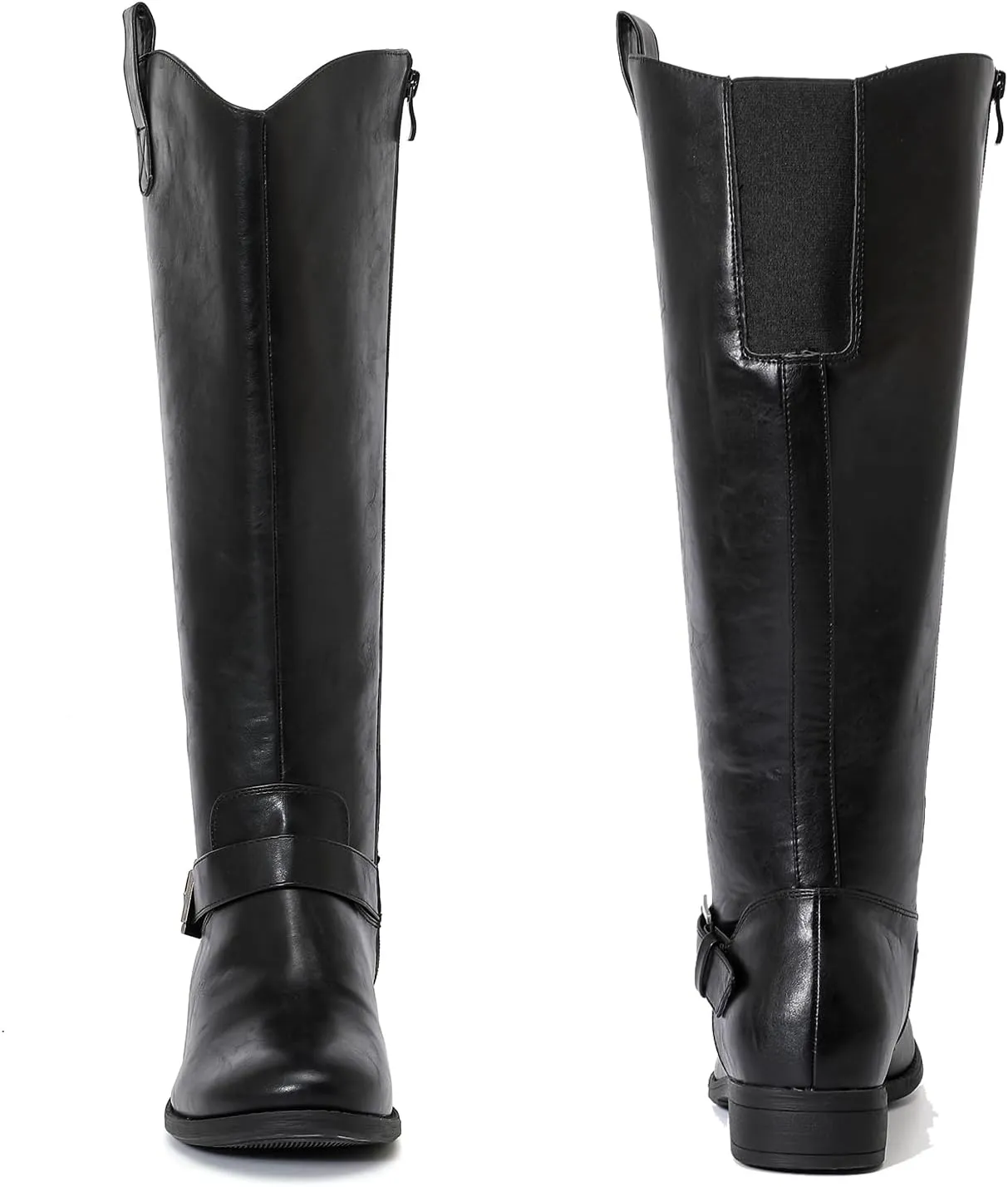 Luoika Women's Extra Wide Calf Knee High Boots, Western Cowyboy Cowgirl Knee-High Boots Plus Size Wide Width Low Heel Winter Fall Boots.