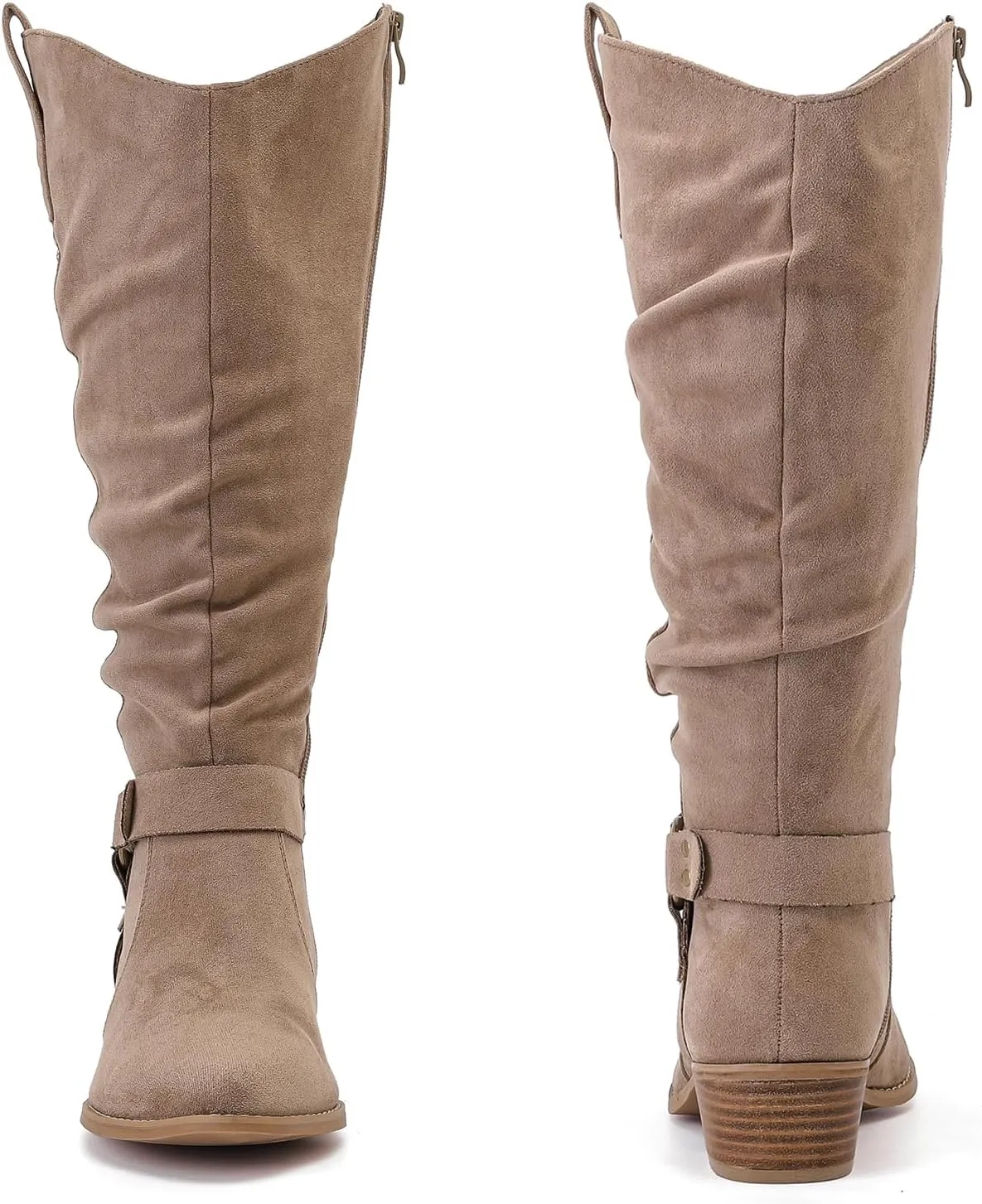 Luoika Women's Extra Wide Calf Knee High Boots, Wide Width Slouchy Knee-High Boots.