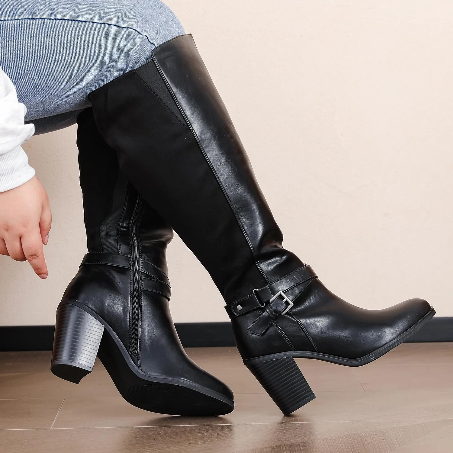 Luoika Women's Extra Wide Calf Knee High Boots, Wide Width Winter Tall Boots.