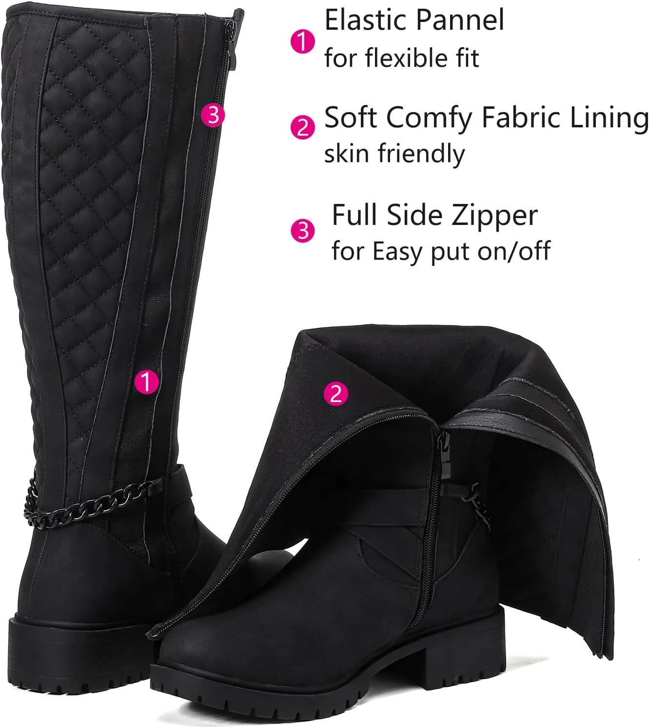 Luoika Women's Extra Wide Calf Knee High Boots, Wide Width Winter Tall Boots.