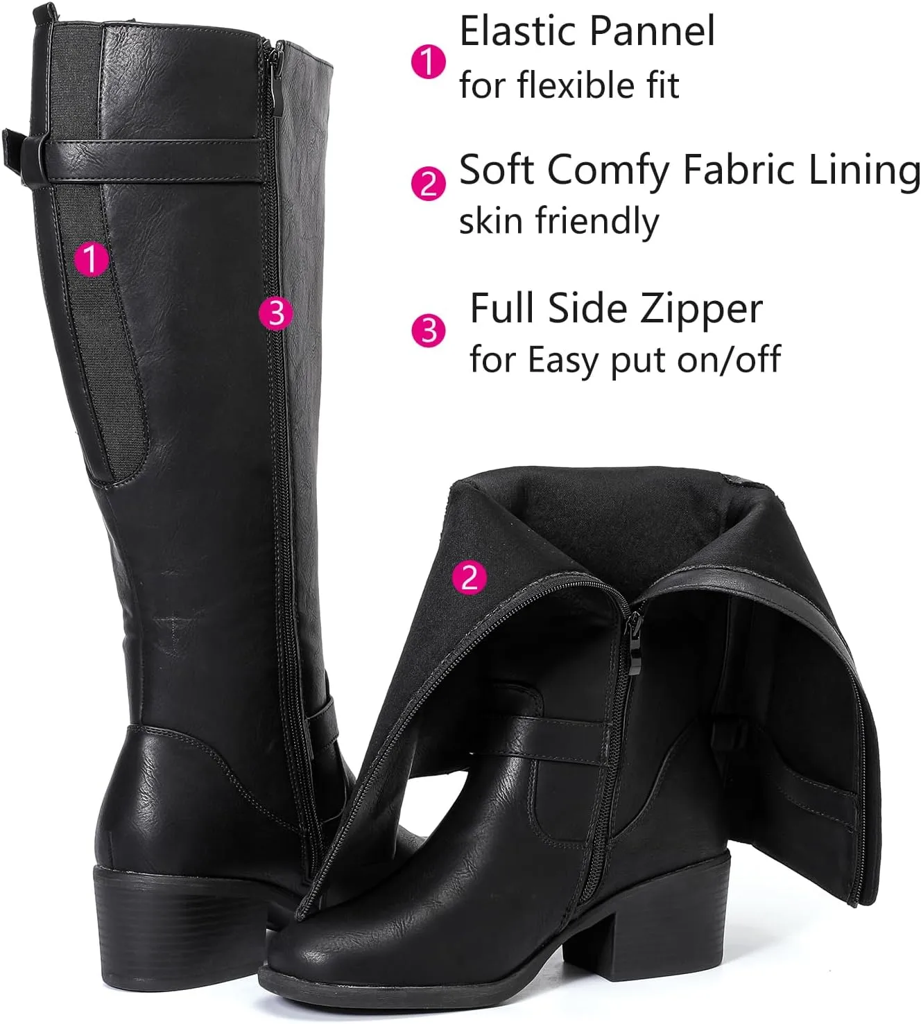 Luoika Women's Extra Wide Calf Knee High Boots, Wide Width Winter Tall Boots.