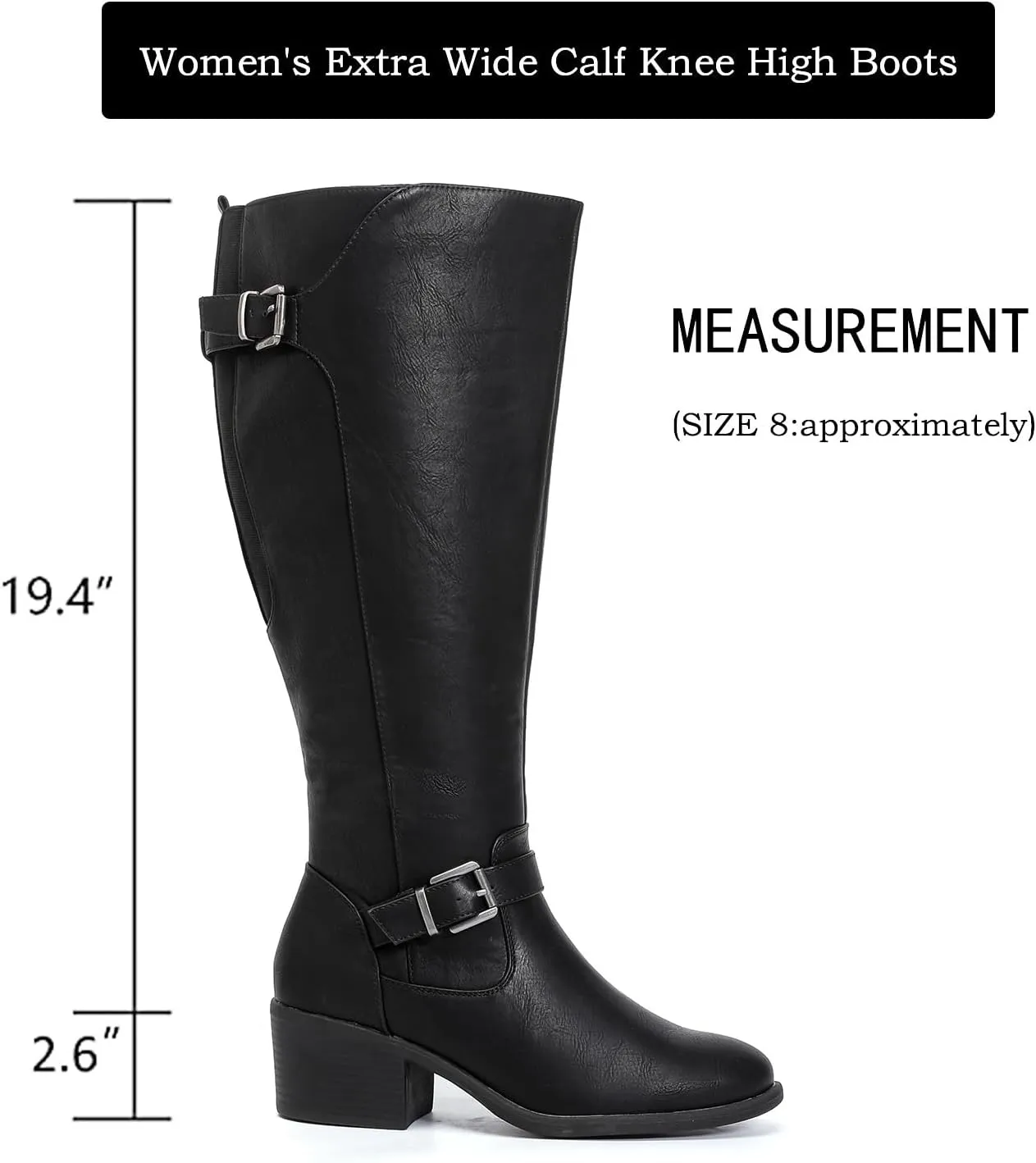 Luoika Women's Extra Wide Calf Knee High Boots, Wide Width Winter Tall Boots.