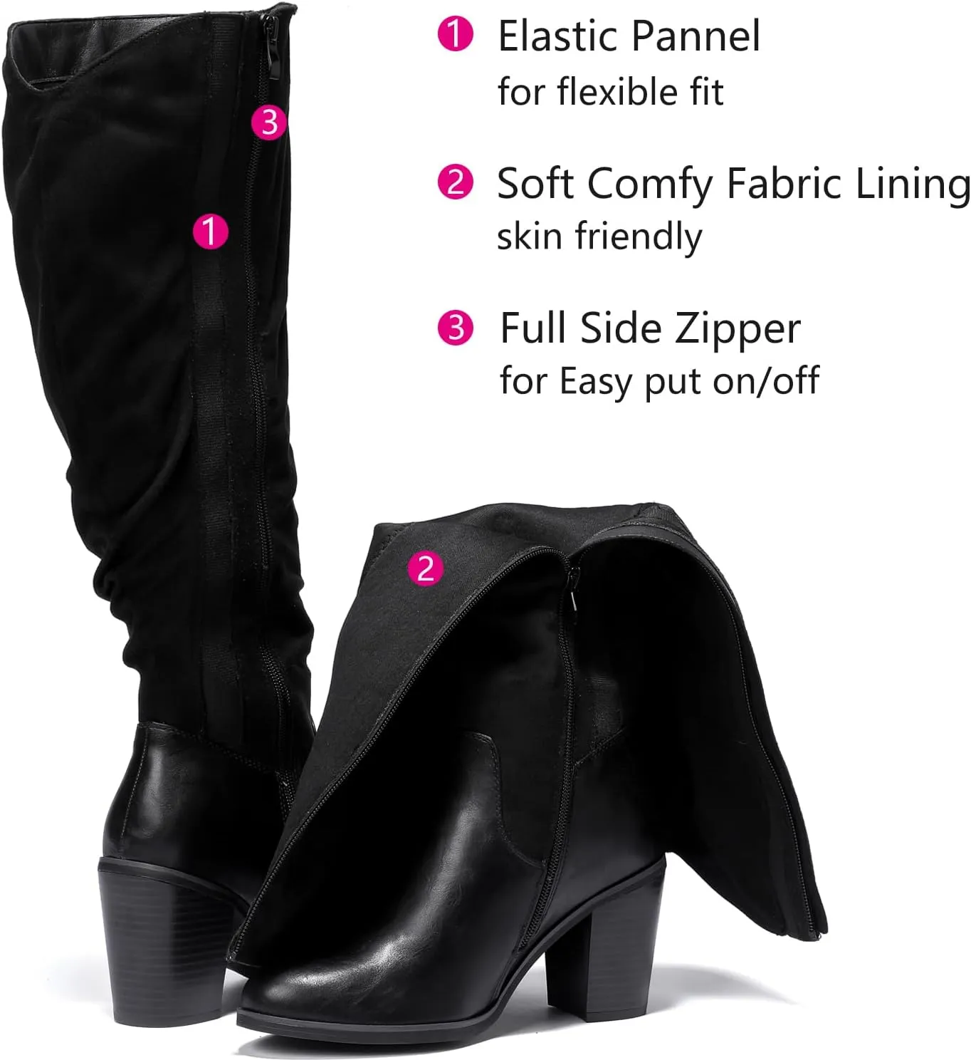 Luoika Women's Extra Wide Calf Knee High Boots, Wide Width Winter Tall Boots.