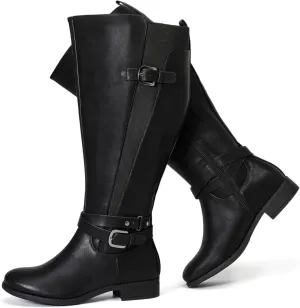 Luoika Women's Extra Wide Calf Knee High Boots, Wide Width Winter Tall Boots.