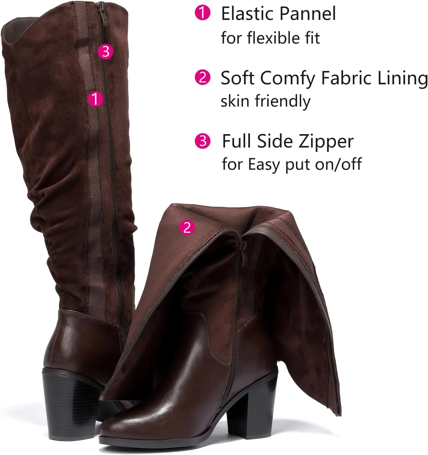 Luoika Women's Extra Wide Calf Knee High Boots, Wide Width Winter Tall Boots.