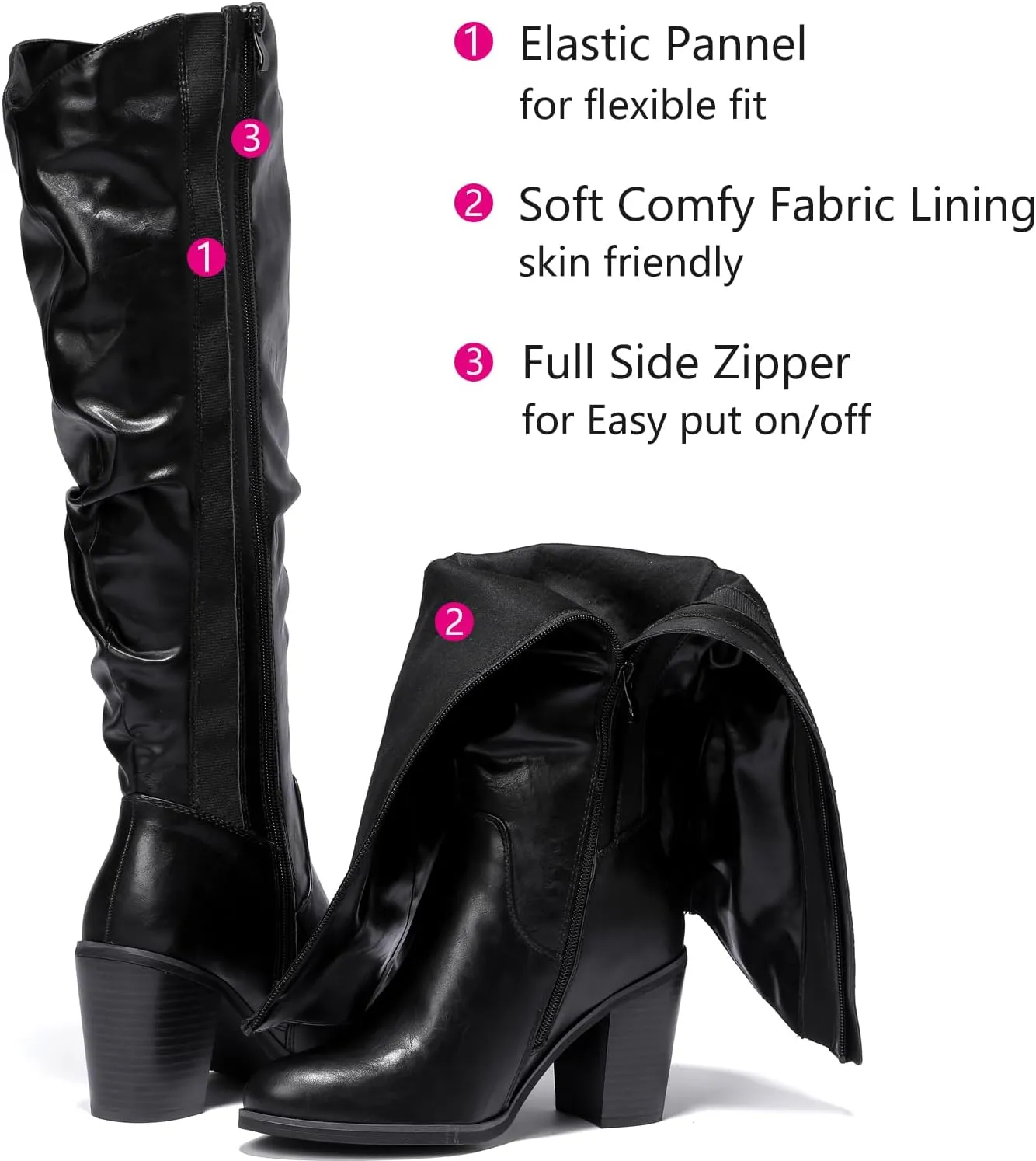 Luoika Women's Extra Wide Calf Knee High Boots, Wide Width Winter Tall Boots.