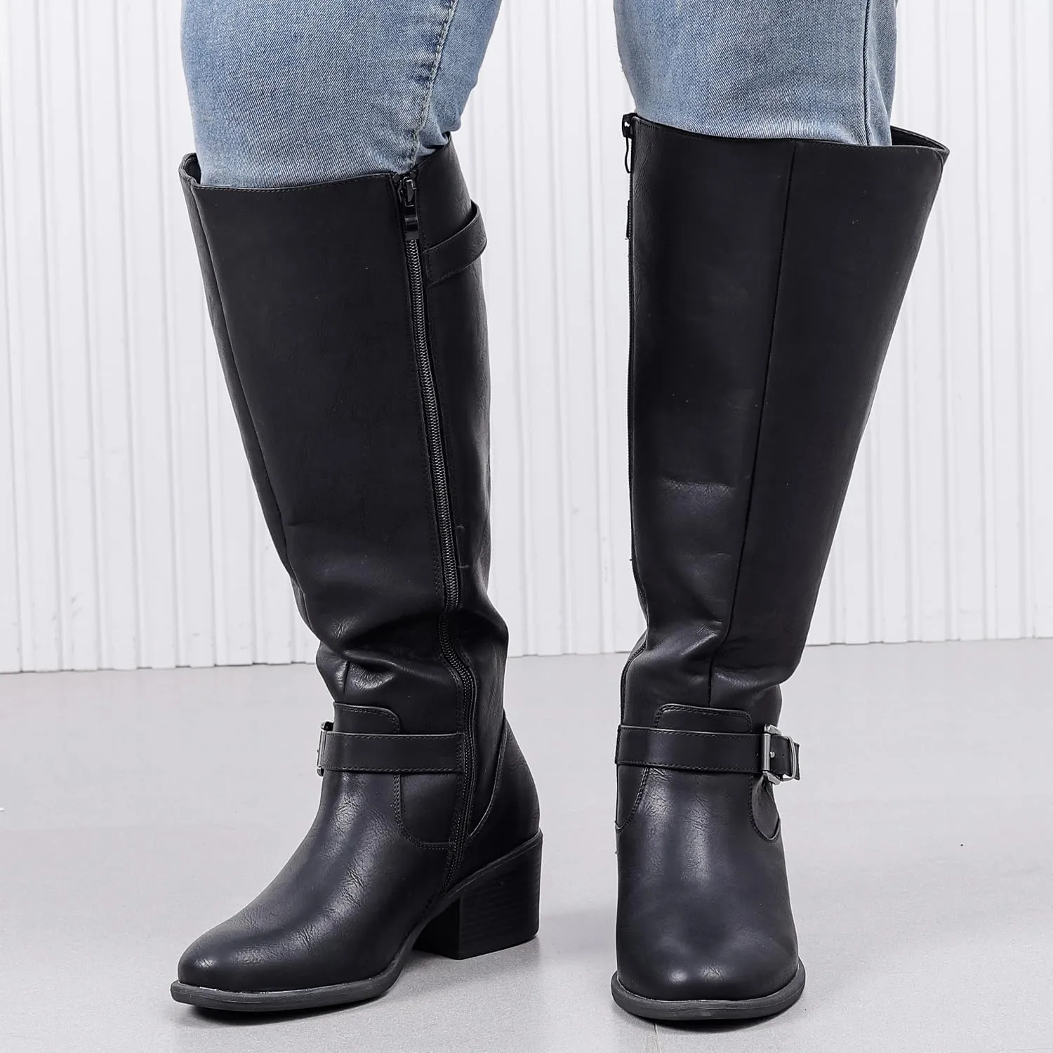 Luoika Women's Extra Wide Calf Knee High Boots, Wide Width Winter Tall Boots.