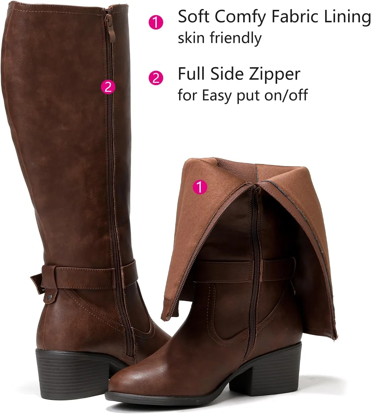 Luoika Women's Extra Wide Calf Knee High Boots, Wide Width Winter Tall Boots.