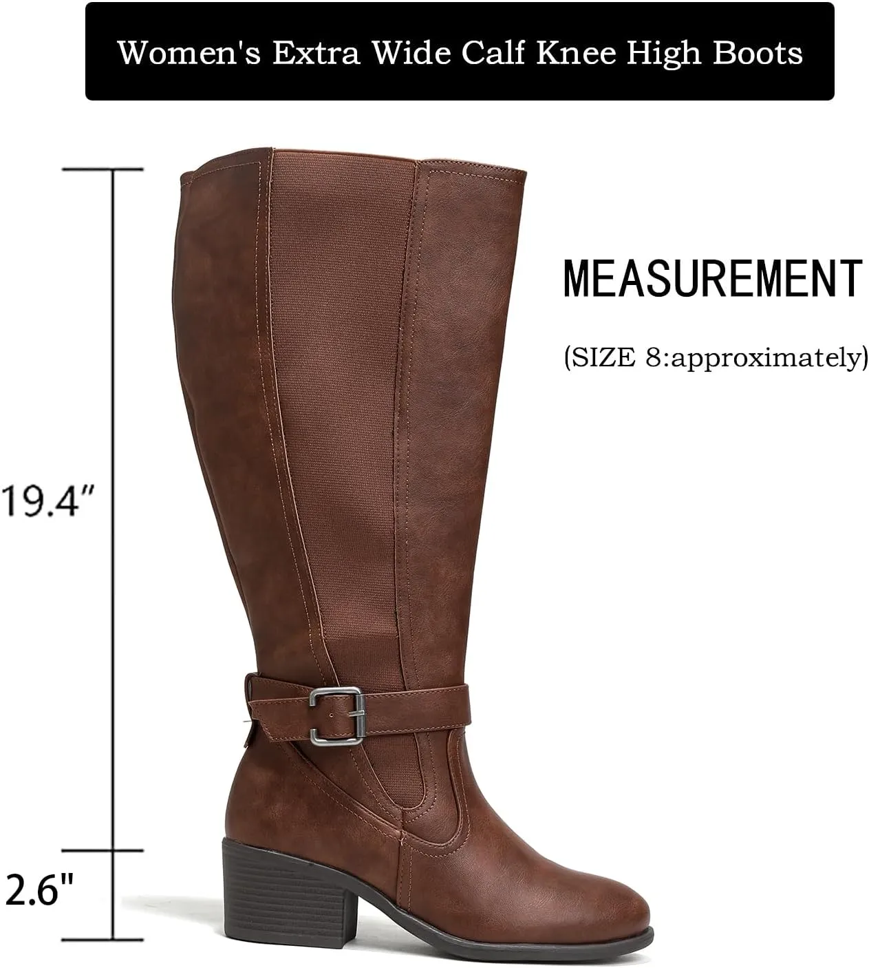 Luoika Women's Extra Wide Calf Knee High Boots, Wide Width Winter Tall Boots.