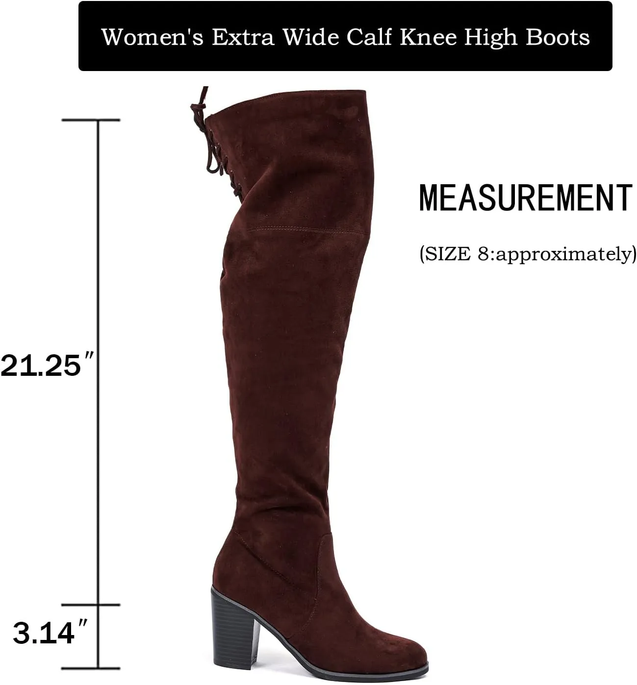 Luoika Women's Wide Calf Over the Knee High Boots, Wide Width Stretchy Fall Winter Boots.