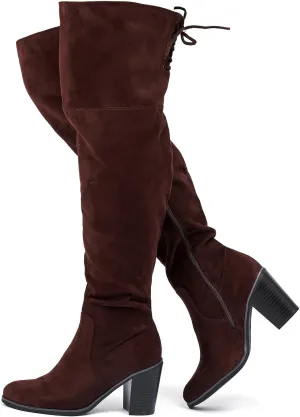 Luoika Women's Wide Calf Over the Knee High Boots, Wide Width Stretchy Fall Winter Boots.