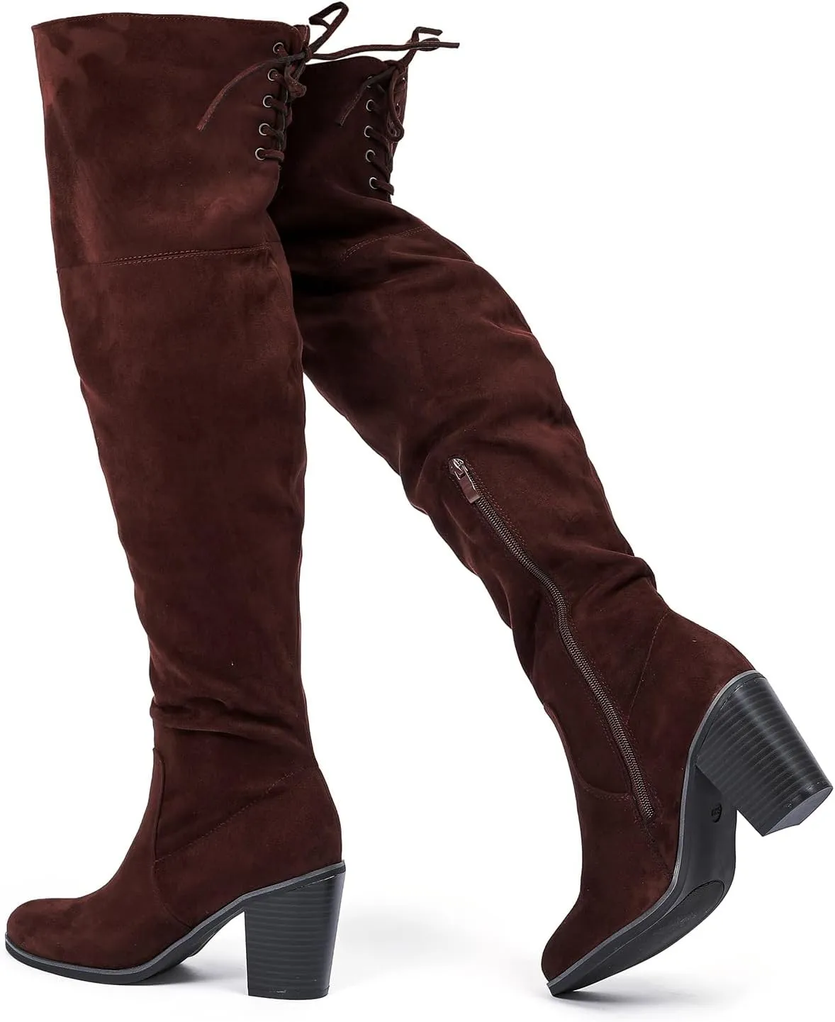 Luoika Women's Wide Calf Over the Knee High Boots, Wide Width Stretchy Fall Winter Boots.