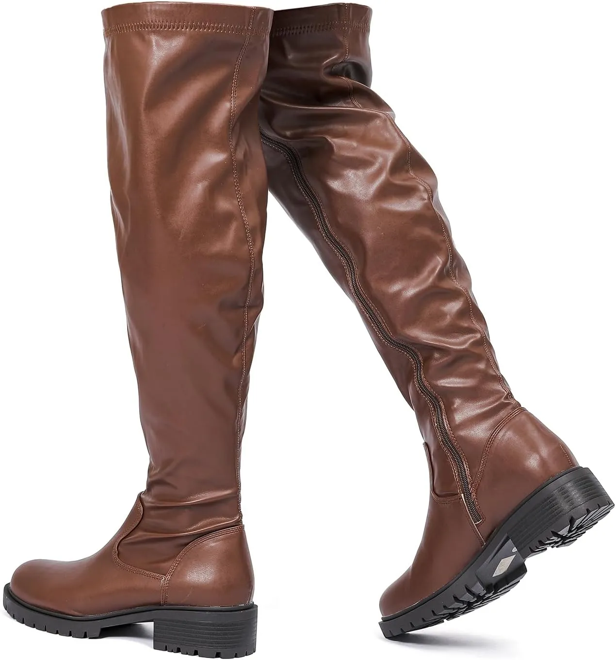 Luoika Women's Wide Calf Over the Knee High Boots, Wide Width Stretchy Fall Winter Boots.