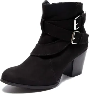 Luoika Women's Wide Width Ankle Boots, Extra Wide Mid Heel Side Zipper Booties.